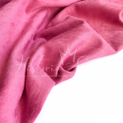 Замша искусственная двусторонняя, цвет ярко-розовый, 26х69 см
